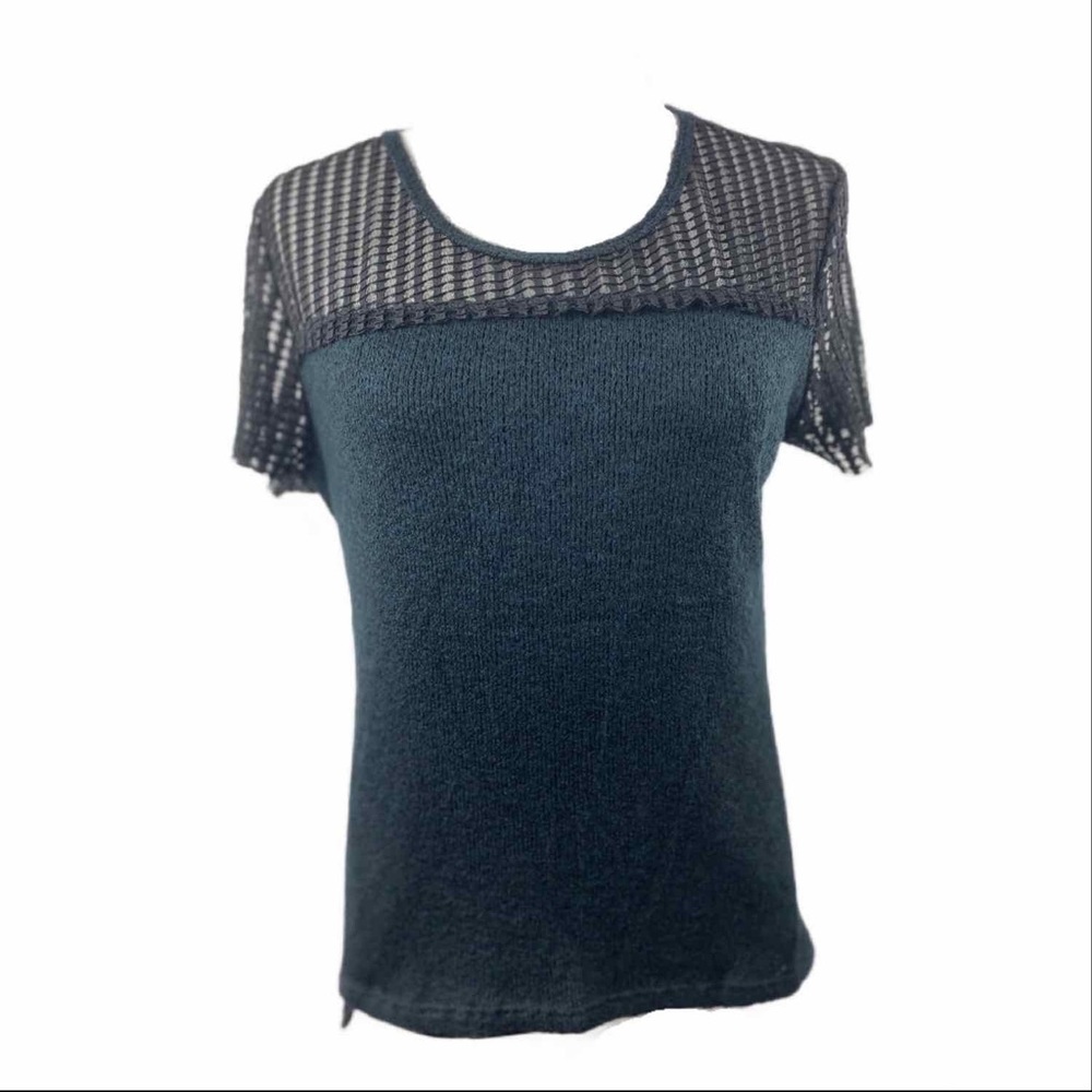 Janeric Mesh Sleeve Blouse Black Large